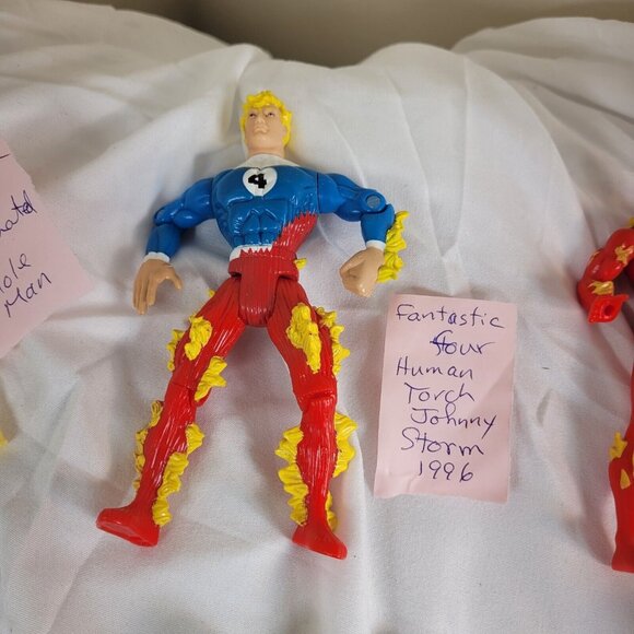 FANTASTIC FOUR Figure Lot of 6 NEAR MINT Human Torch Mr Fantastic Moleman Doom - Picture 3 of 14